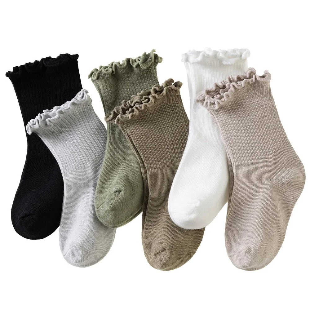 Velice Baby Ruffle Frilly Dress Socks 6 Pairs Assorted 3-5T Style Fashion - NWT